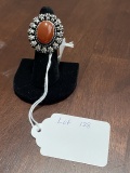 Red Onyx Ring Size 6 German Silver