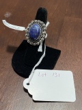 Lapis Ring Size 7 German Silver