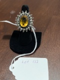 Citrine Ring Size 6 German Silver