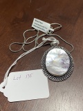 Biwa Pearl Pendant Necklace with Chain