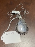 Dendrite Opal Pendant Necklace with Chain