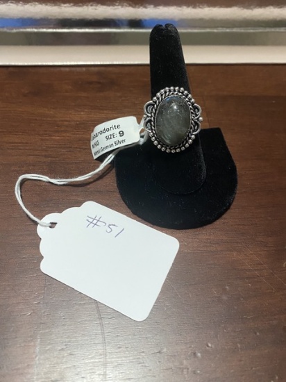 Labarodorite Ring Size 9 German Silver