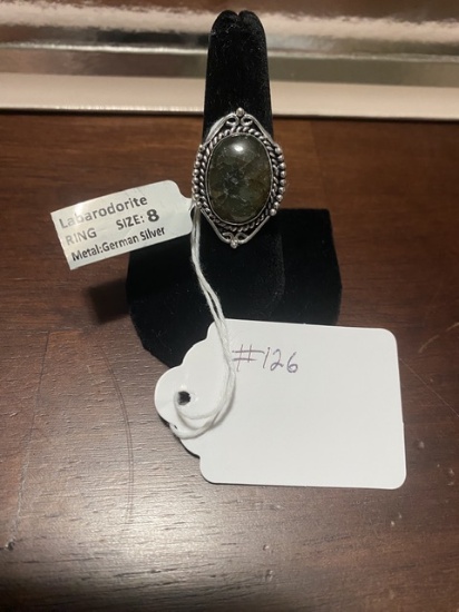 Labarodorite Ring Size 8 German Silver