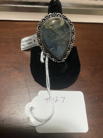 Labarodorite Ring Size 7 German Silver