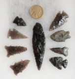Nine Obsidian Bird Points