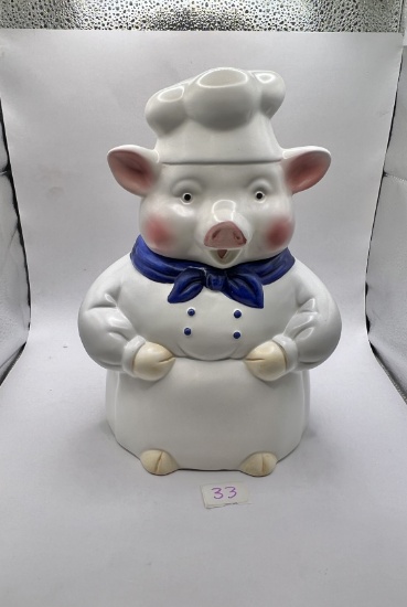 Ceramic pig chef with original box