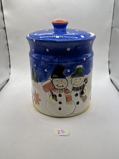 Dolomite snowman 9" cookie jar with original box