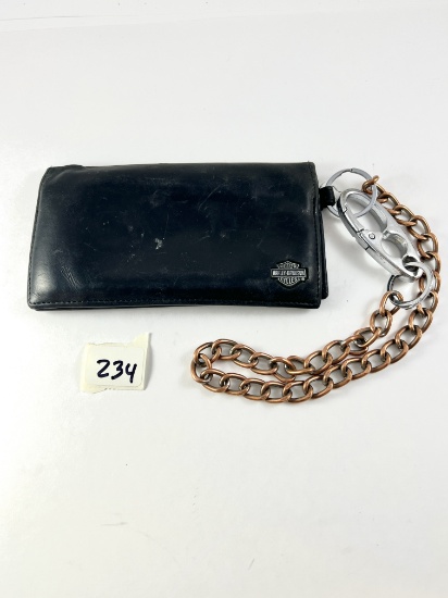 HARLEY DAVIDSON LEATHER WALLET WITH CHAIN