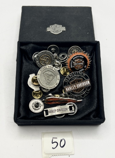HARLEY DAVIDSON BOX OF PINS