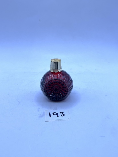 red ornament avon bottle