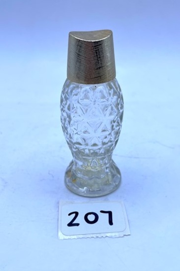 Small clear and gold owl Avon bottle