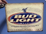 Bud Light beer metal sign