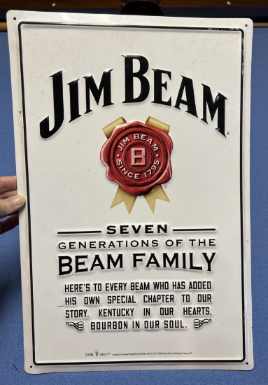 Metal Jim Beam sign