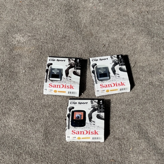 San Disk Clip Sport 4GB - set of 3
