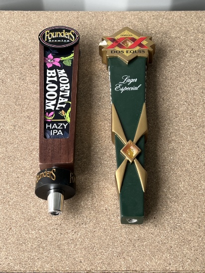 Founders and Dos Equis Beer Tap Handles