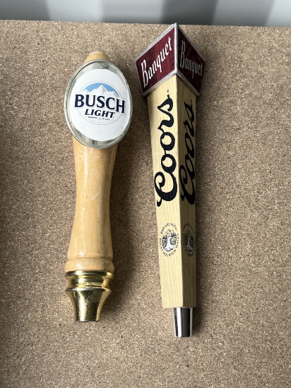 Busch Light and Coors Banquet Beer Tap Handles - Used Condition