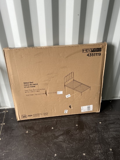 Metal Bed Frame Twin Size White