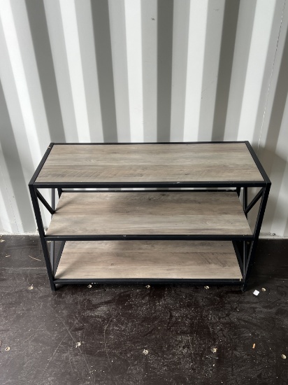 Industrial Three-Tier Console Table - Used Rustic Finish