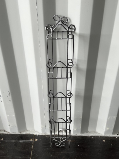 Black Wrought Iron Wall-Mounted Wine Rack - Used