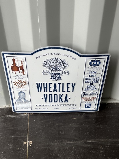 Wheatley Vodka Sign Used Wheatley 750 ml