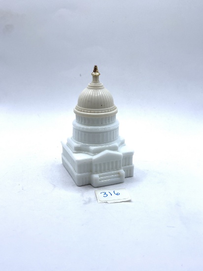 White capital building Avon bottle