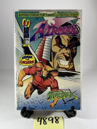 Airman #1 Comic     Malibu Comics Introducing Thresher