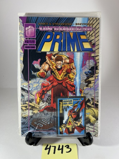 Ultraverse Prime #2 Comic Book with Trading Card     Malibu Comics