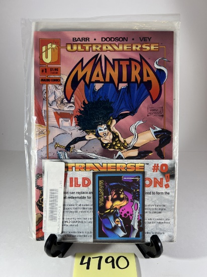 Mantra #1 Ultraverse Comic with Wild Coupon and Insert Card     Malibu Comics 1993