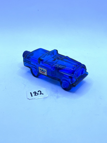 Blue old car Avon bottle