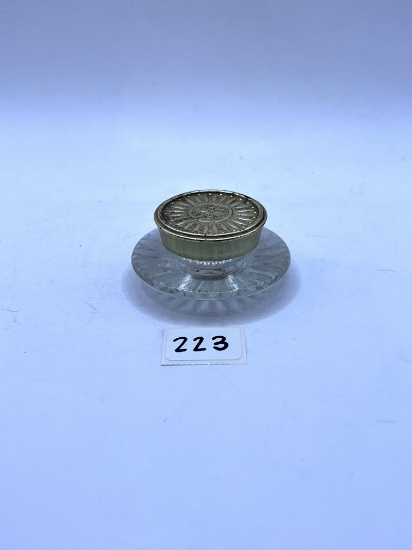 Small clear with gold top Avon bottle