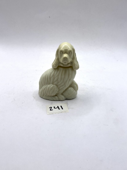 White dog Avon bottle