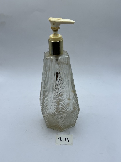 Clear Avon soap dispenser