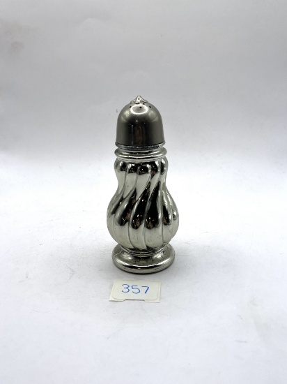 Silver salt shaker Avon bottle