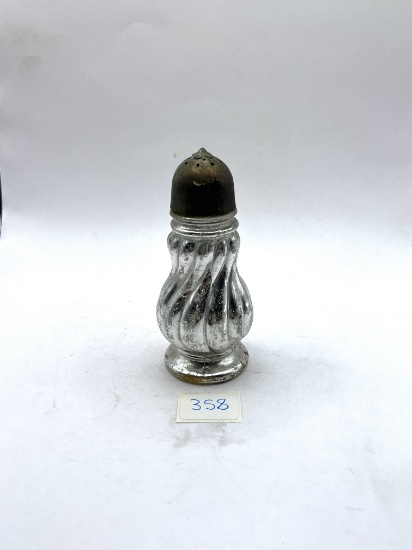 Silver salt shaker Avon bottle