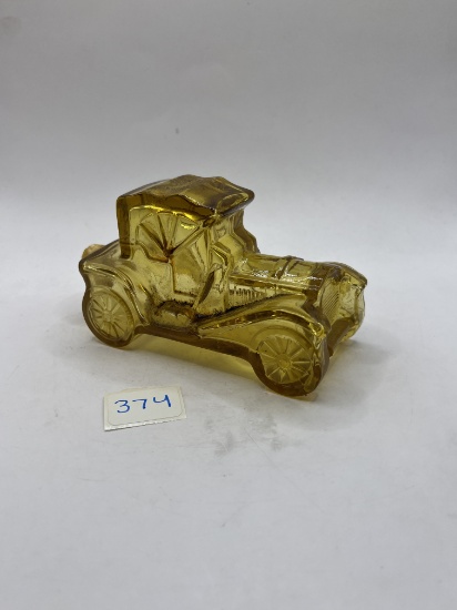 Yellow old car Avon bottle