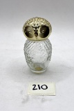 Small clear and gold owl Avon bottle