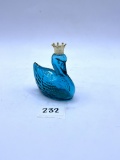 Blue swan with crown Avon bottle