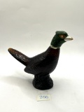 Pheasant decanter with some liquid Avon bottle
