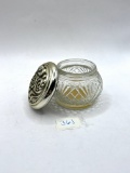 Round clear Avon jar