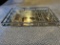 Metal decorative tray with mirrored bottom