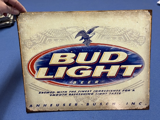 Bud Light beer metal sign