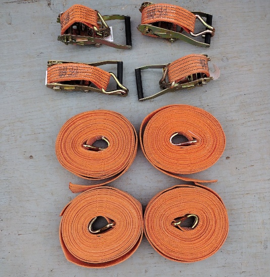 (4) Straps - Used 1  Time - Approximately  20' +/-