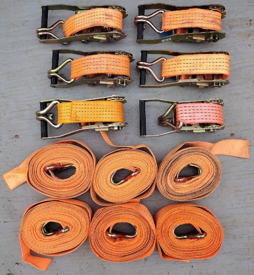 (6) Straps - Used 1  Time - Approximately  12' +/-