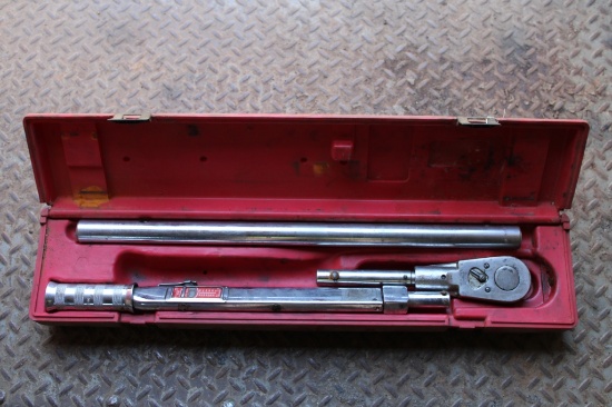 Snap-On 1" Torque Wrench w/ Extension & Hard Case