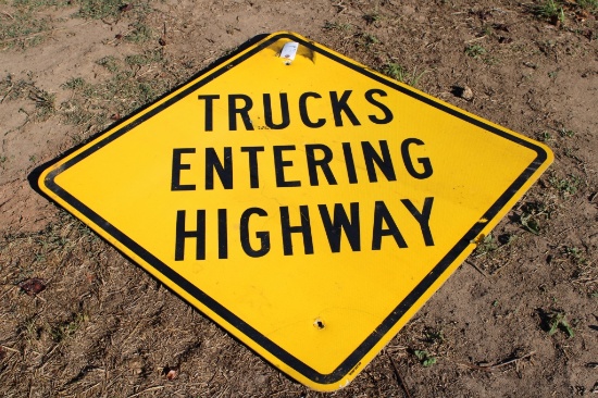 Trucks Entering Highway Sign
