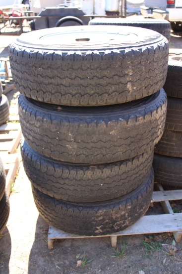 Set of 4: 8 Lug Wheels & Tires