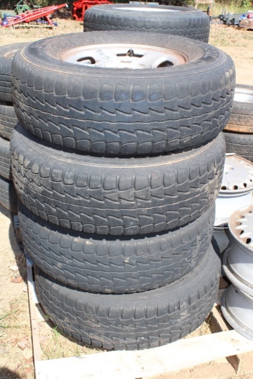 Set of 4: 6 Lug Wheels & Tires