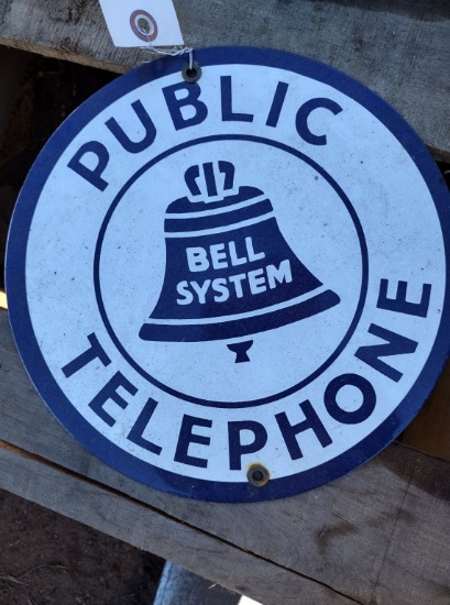Public Telephone Ceramic Coat Sign