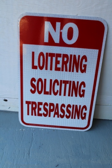No Loitering Metal Sign