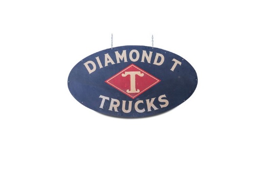 'Diamond T Trucks Dealership' Painted Metal Sign